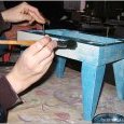 mise en peinture d'un tabouret