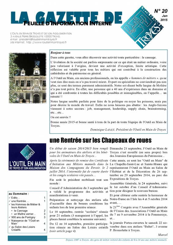 la Gazette de l'Outil en Main de Troyes la Gazette de l'Outil en Main de Troyes